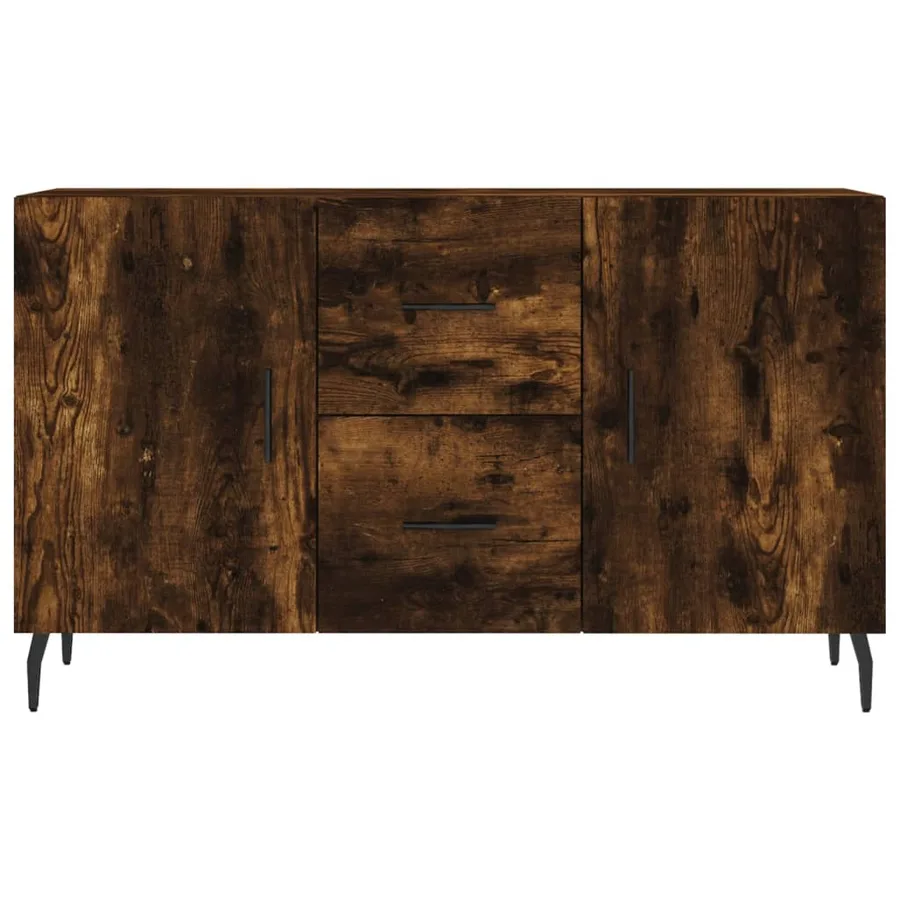 Buffet chêne fumé 100x36x60 cm bois d'ingénierie - 6