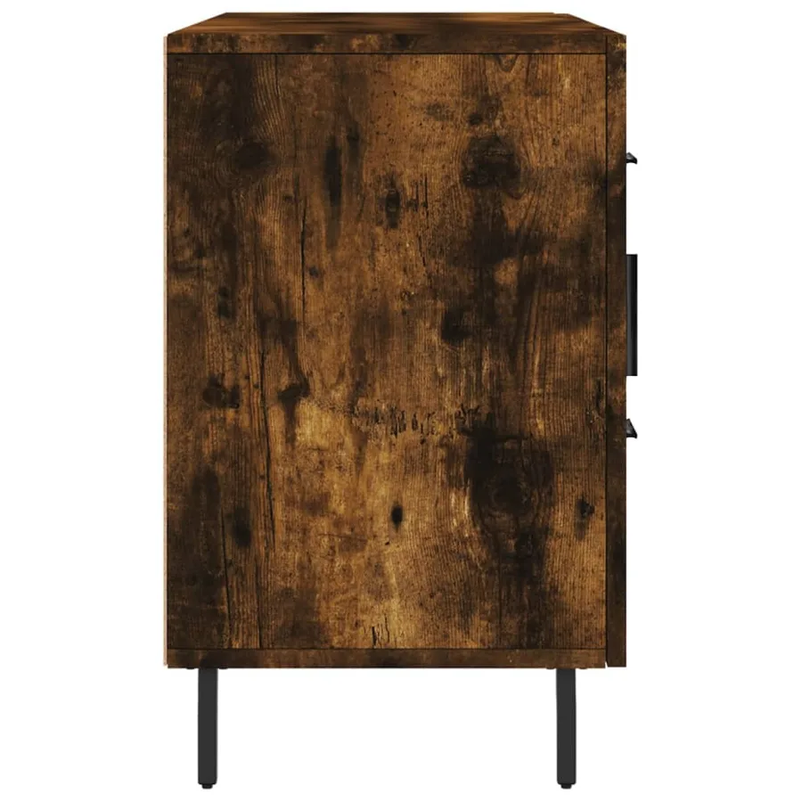 Buffet chêne fumé 100x36x60 cm bois d'ingénierie - 7