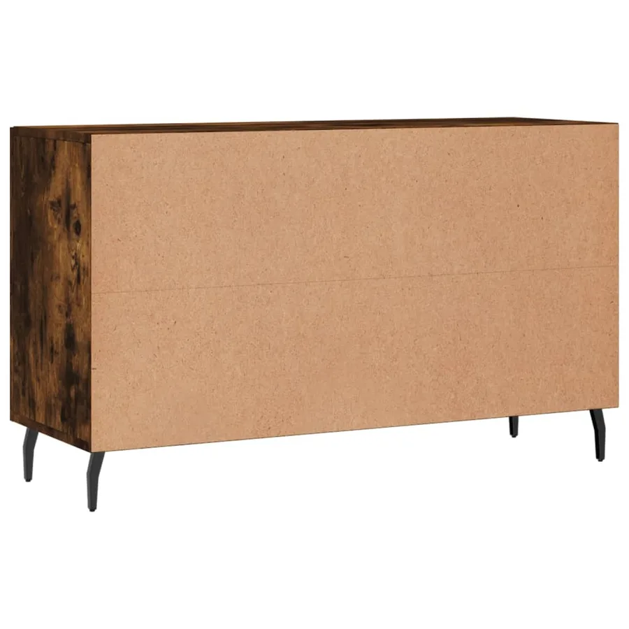 Buffet chêne fumé 100x36x60 cm bois d'ingénierie - 8