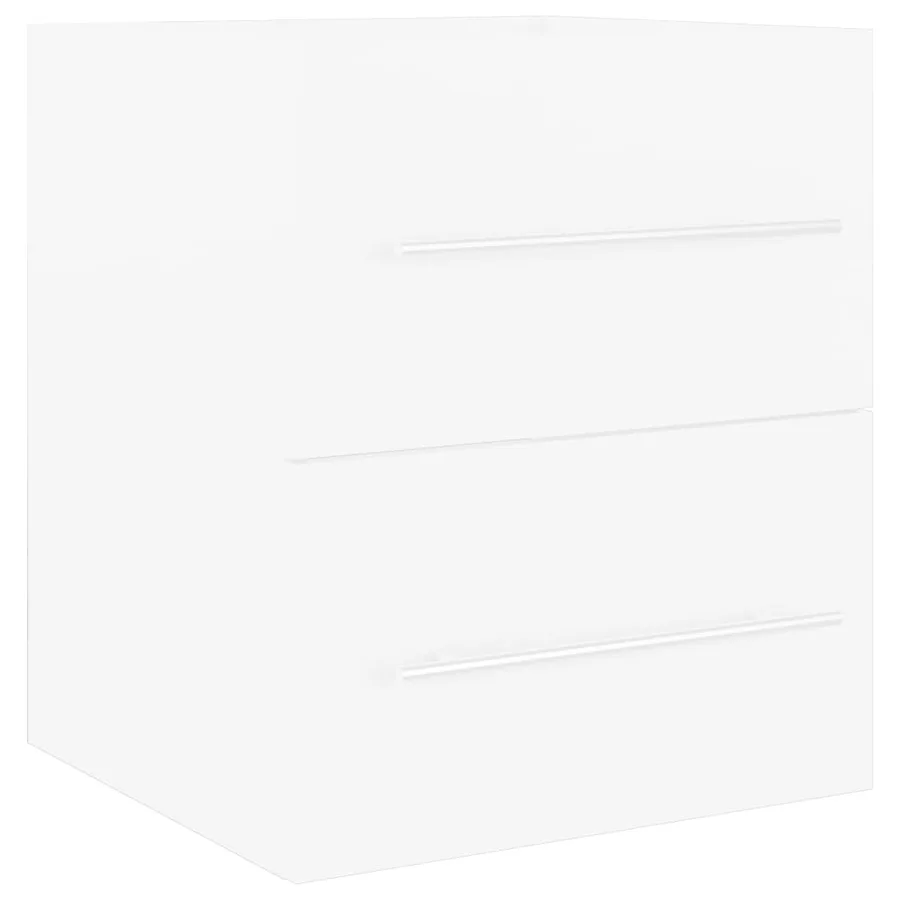 Armoire d'évier avec lavabo intégré Blanc Aggloméré - 3