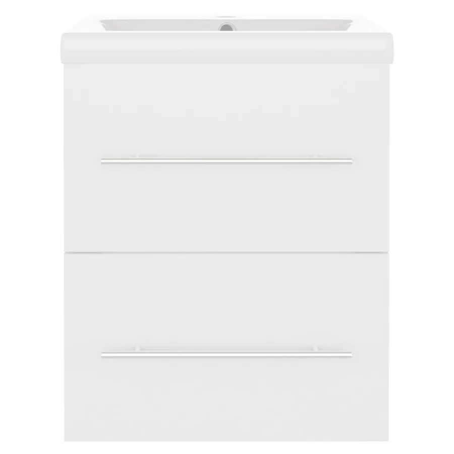 Armoire d'évier avec lavabo intégré Blanc Aggloméré - 4