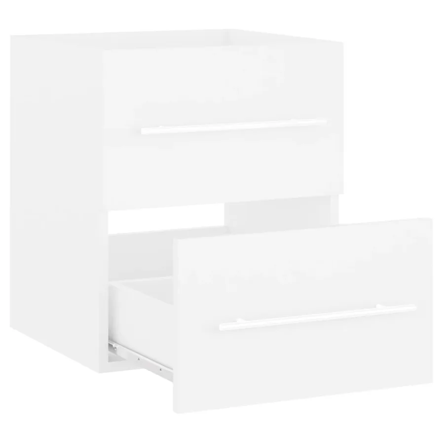 Armoire d'évier avec lavabo intégré Blanc Aggloméré - 9