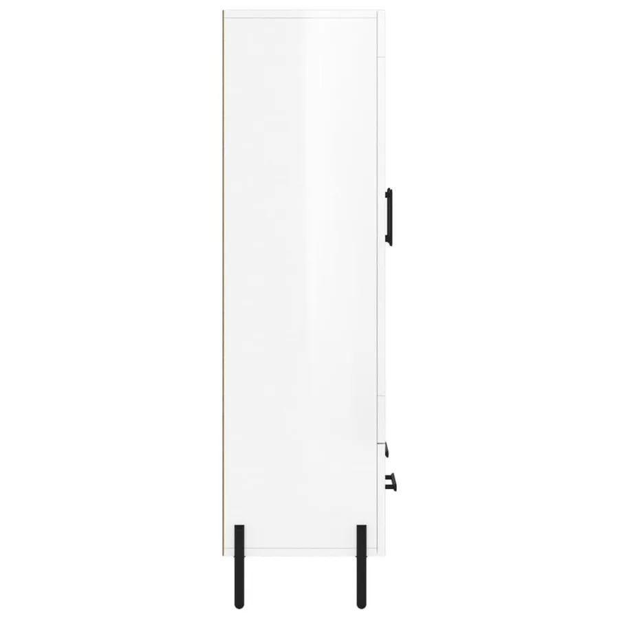 Buffet haut blanc brillant 69,5x31x115 cm bois d'ingénierie - 7
