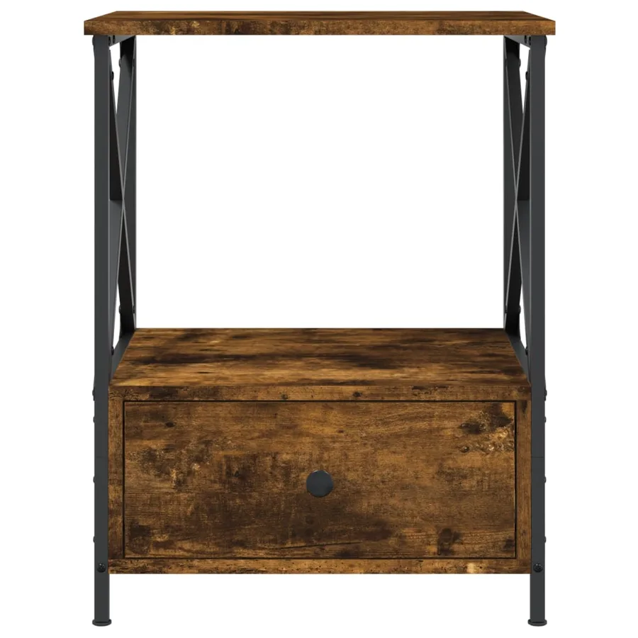 Table de chevet chêne fumé 50x41x65 cm bois d'ingénierie - 5