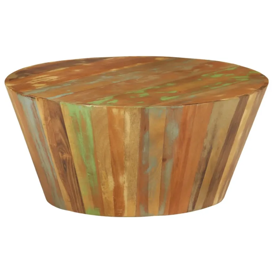 Table basse Ø65x31 cm Bois de récupération massif - 11