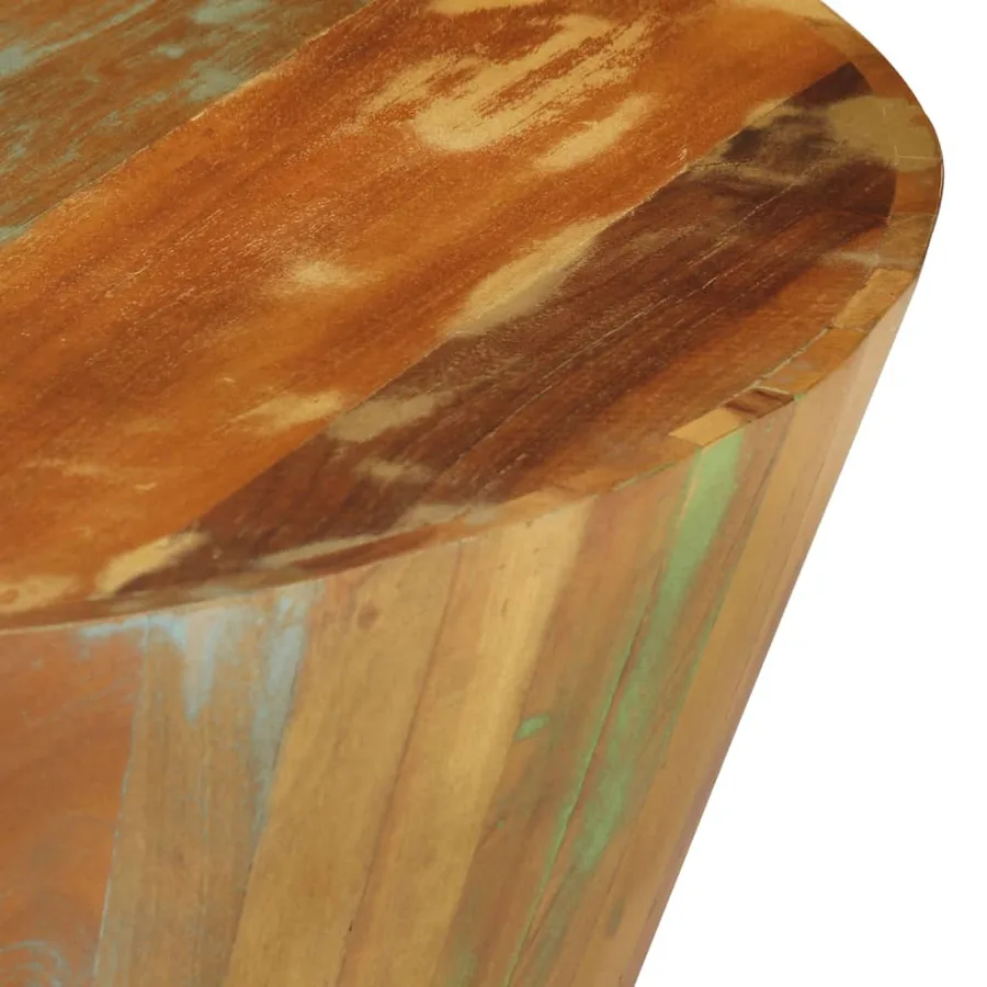 Table basse Ø65x31 cm Bois de récupération massif - 5