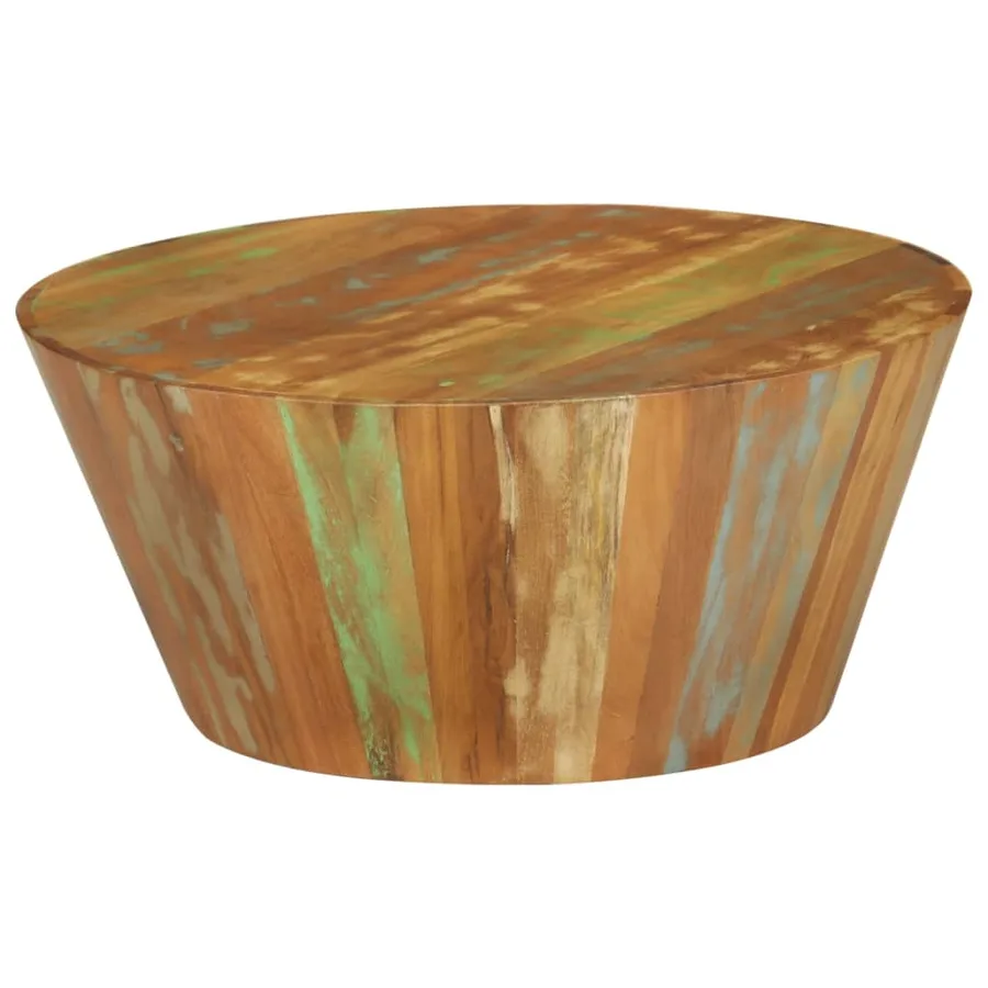 Table basse Ø65x31 cm Bois de récupération massif - 8