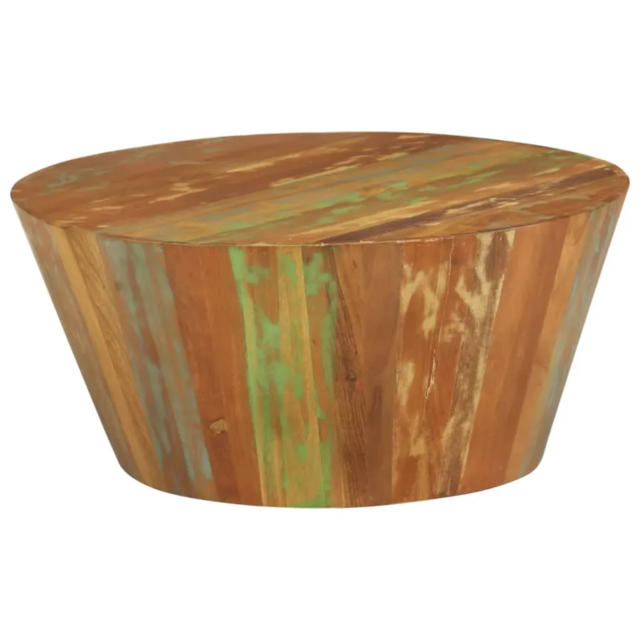 Table basse Ø65x31 cm Bois de récupération massif - 9