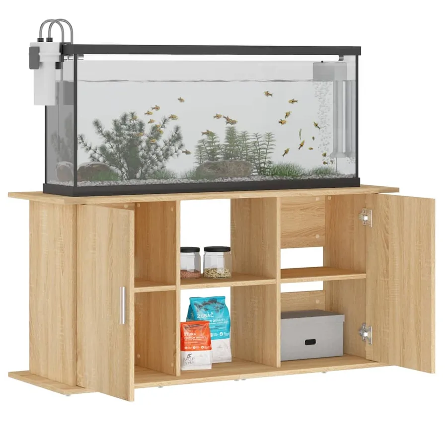 Support d'aquarium Chêne Sonoma 121x41x58 cm Bois d'ingénierie - 4