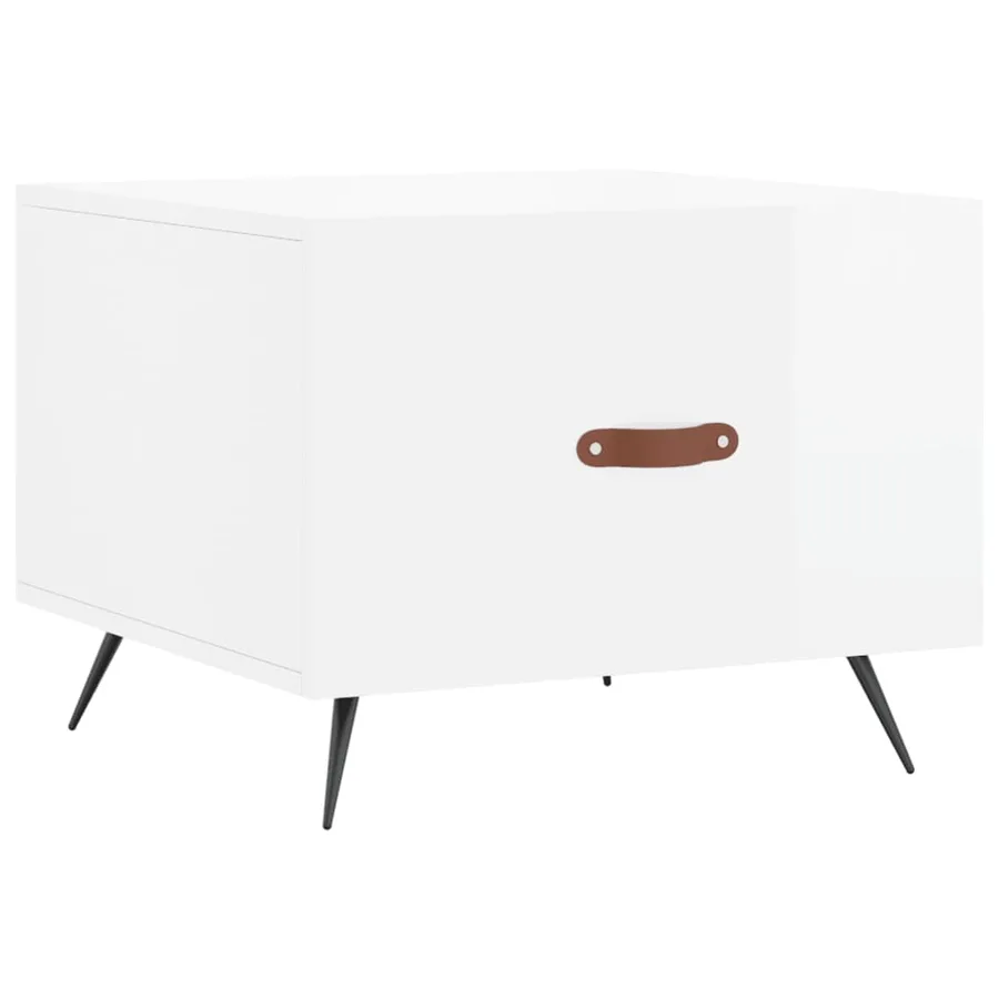 Tables basses 2 pcs blanc brillant 50x50x40cm bois d'ingénierie - 5