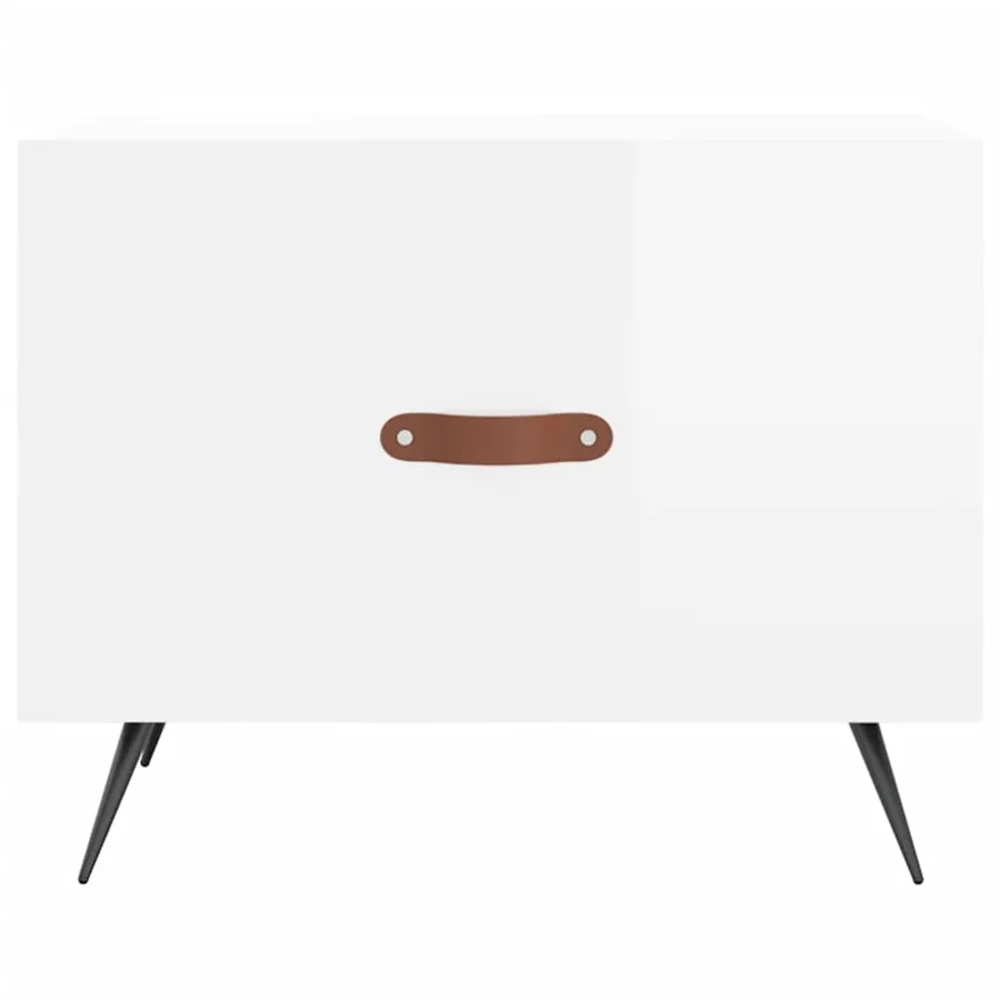 Tables basses 2 pcs blanc brillant 50x50x40cm bois d'ingénierie - 6