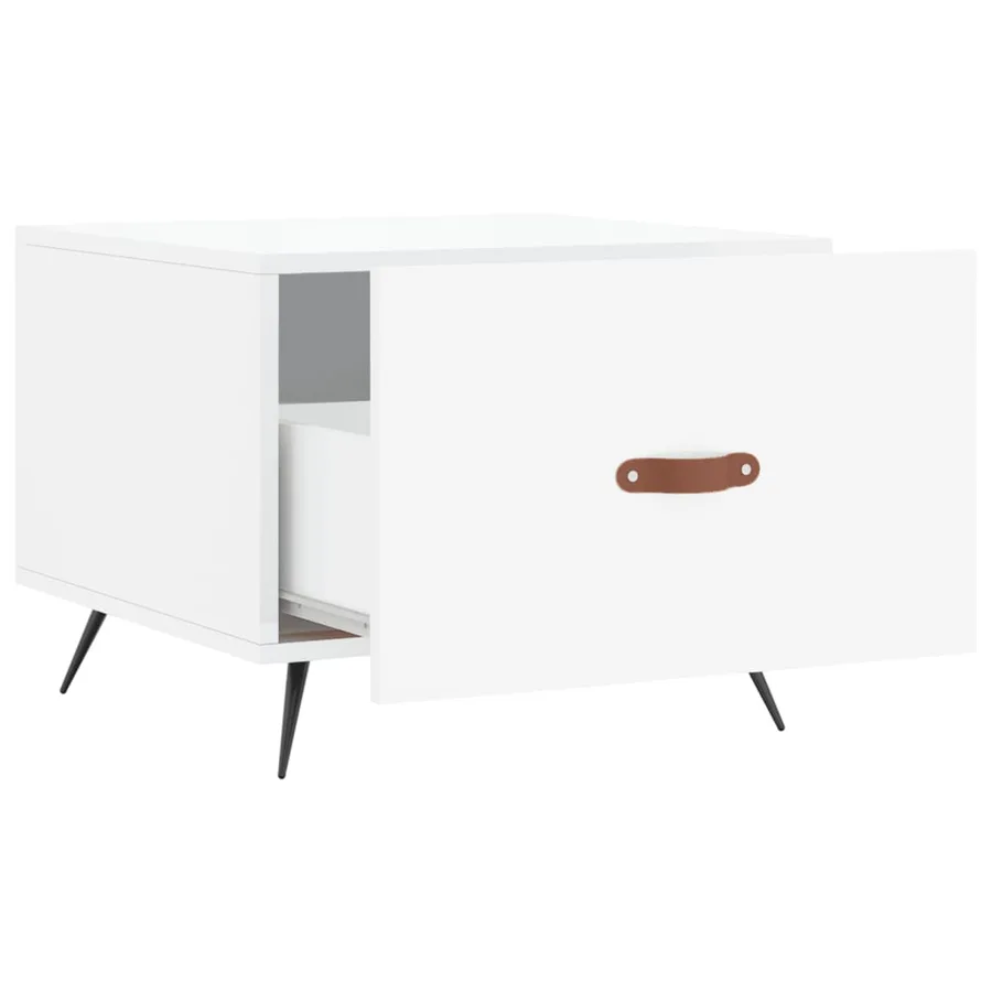 Tables basses 2 pcs blanc brillant 50x50x40cm bois d'ingénierie - 7