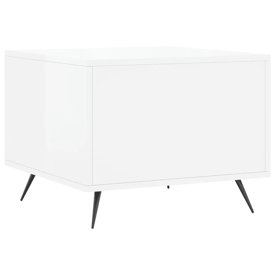 Tables basses 2 pcs blanc brillant 50x50x40cm bois d'ingénierie - 9
