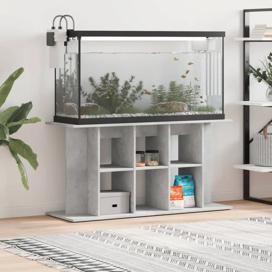 Support d'aquarium en béton gris 120 x 40 x 60 cm Bois d'ingénierie