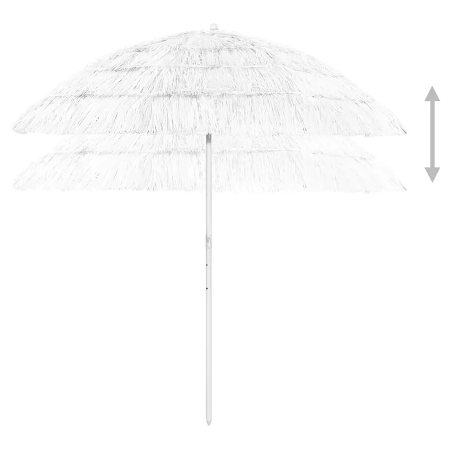 Parasol de plage Hawaii blanc 240 cm - 4