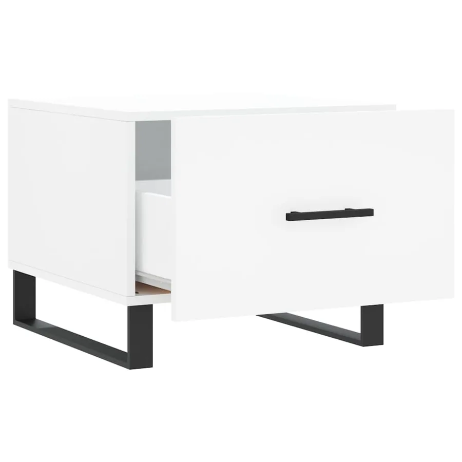 Table basse blanc 50x50x40 cm bois d'ingénierie - 6