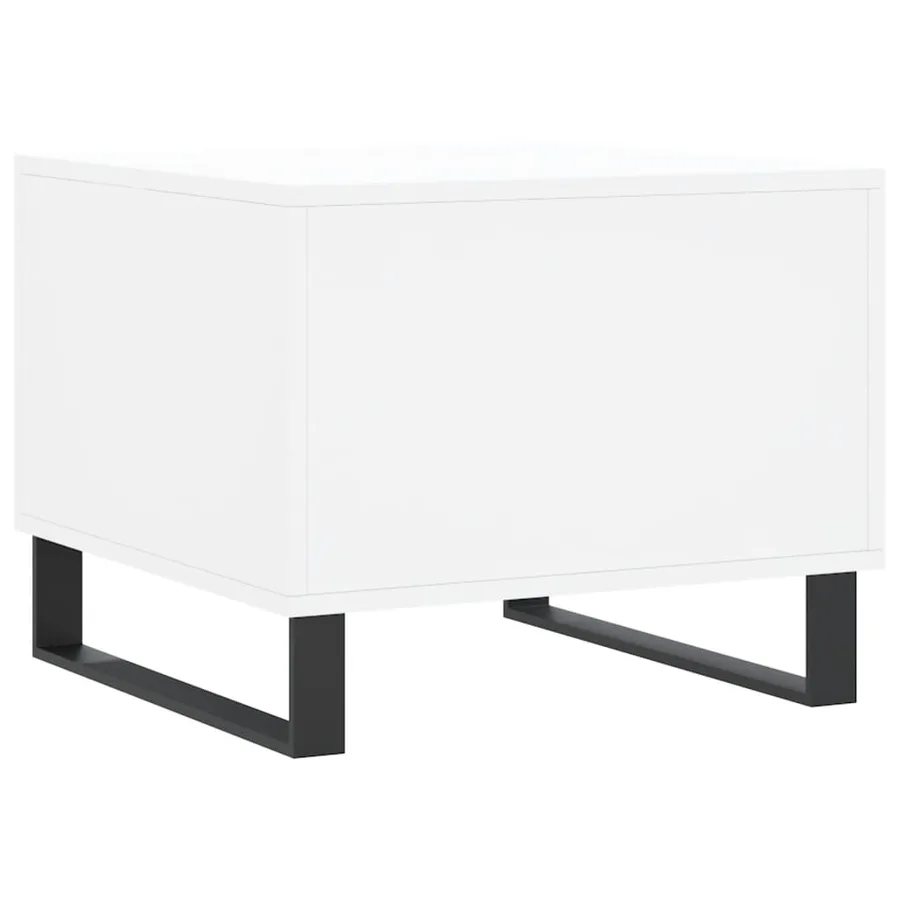 Table basse blanc 50x50x40 cm bois d'ingénierie - 8