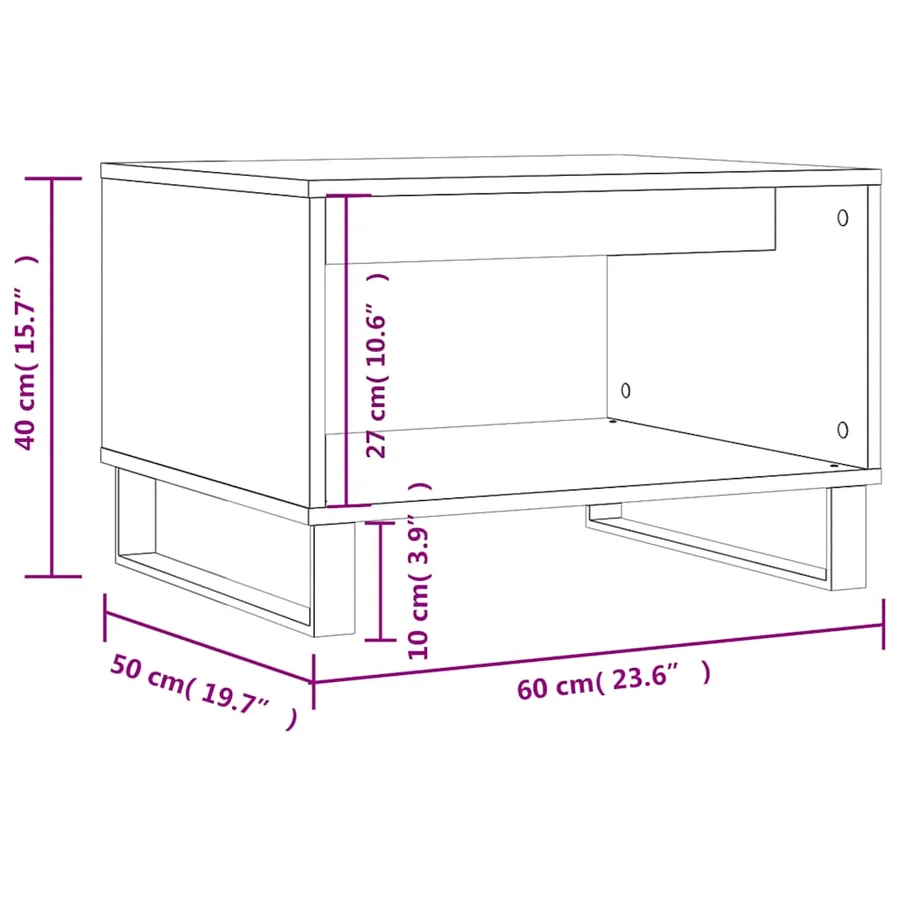 Table basse sonoma gris 60x50x40 cm bois d'ingénierie - 9
