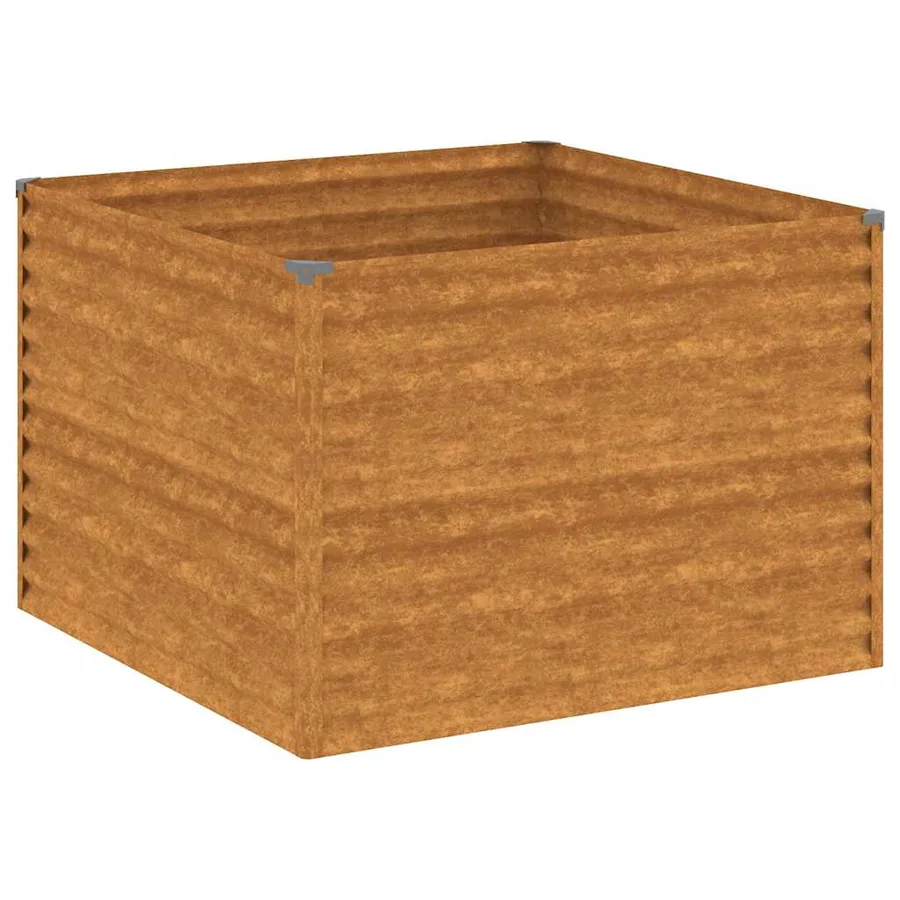 Lit surélevé de jardin 100x100x69 cm acier corten - 2