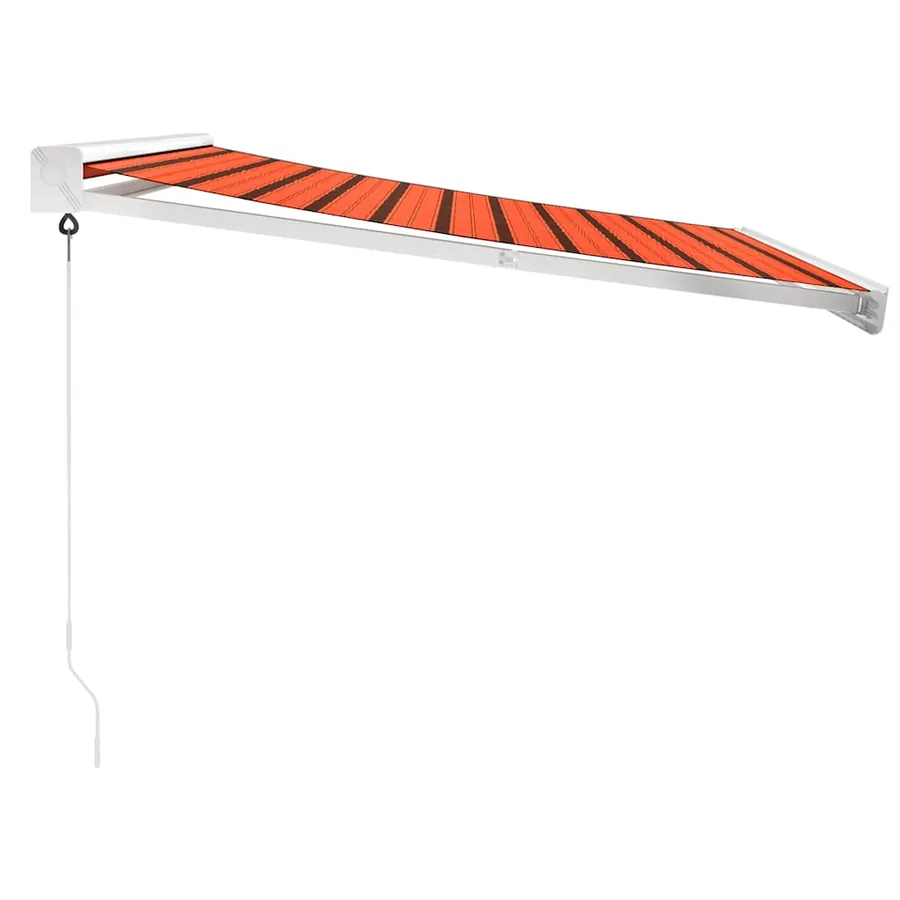 Auvent rétractable orange et marron 3,5x2,5m tissu et aluminium - 6