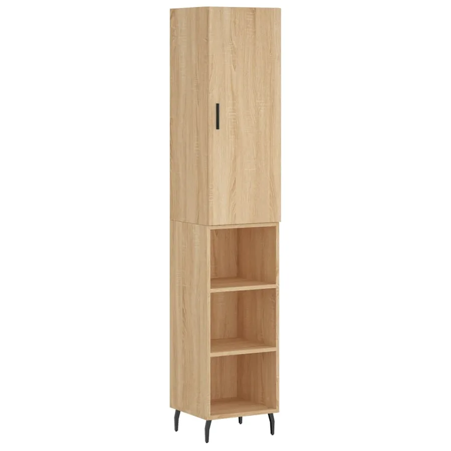 Buffet haut Chêne sonoma 34,5x34x180 cm Bois d'ingénierie - 2
