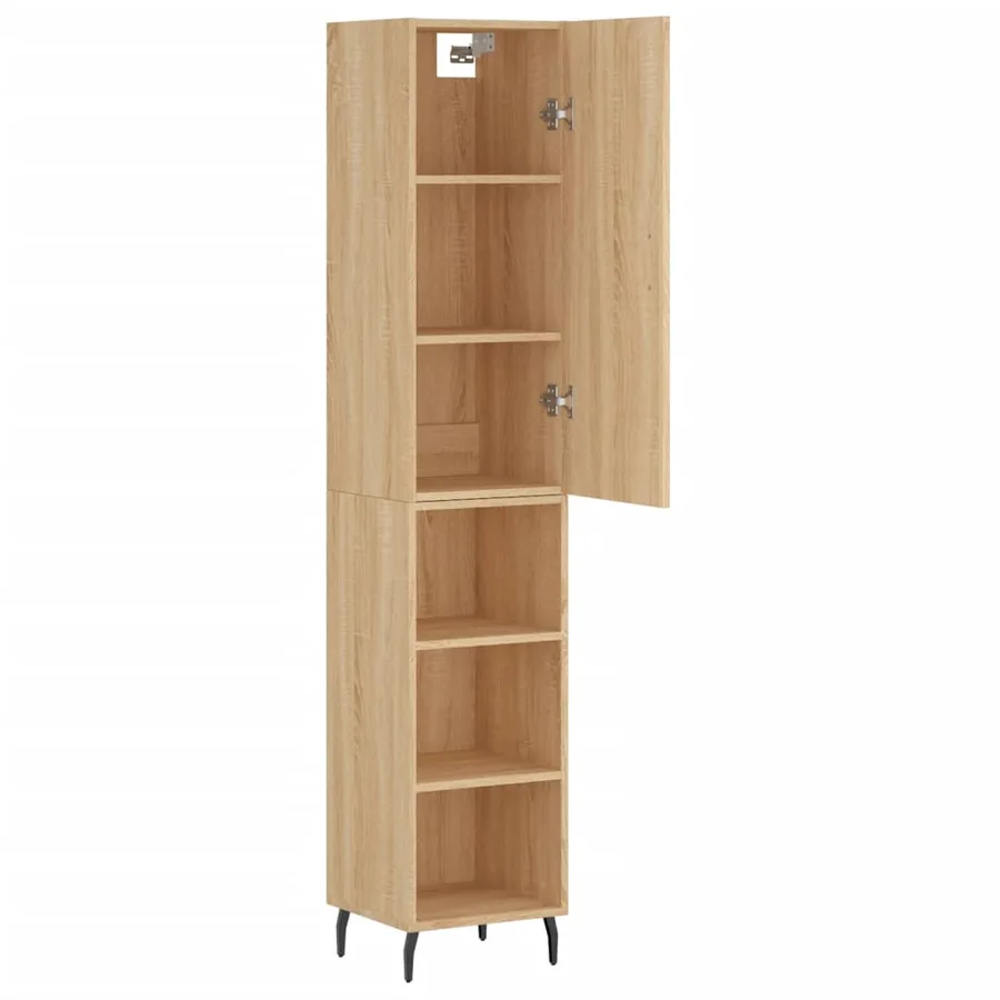 Buffet haut Chêne sonoma 34,5x34x180 cm Bois d'ingénierie - 3