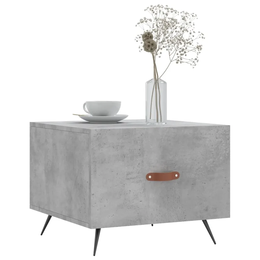 Table basse gris béton 50x50x40 cm bois d'ingénierie - 3