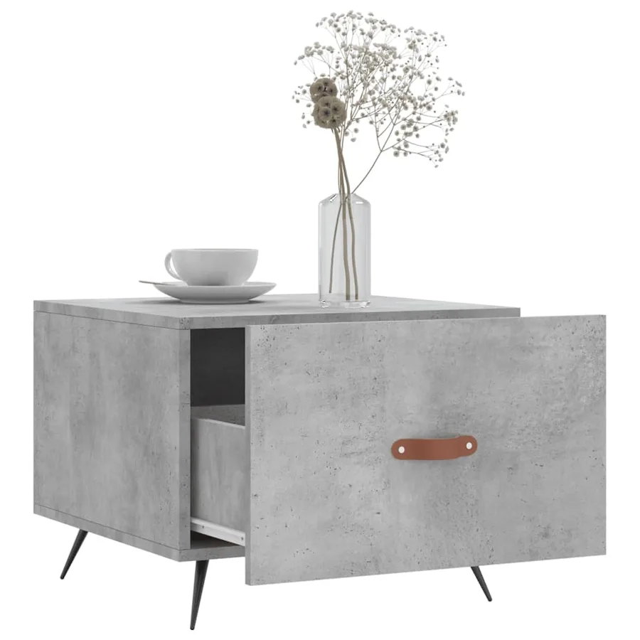 Table basse gris béton 50x50x40 cm bois d'ingénierie - 4