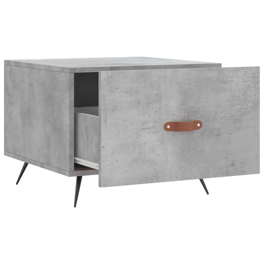 Table basse gris béton 50x50x40 cm bois d'ingénierie - 6