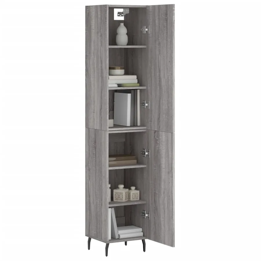 Buffet haut Sonoma gris 34,5x34x180 cm Bois d'ingénierie - 3