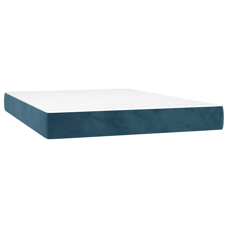 Sommier à lattes de lit avec matelas LED Bleu foncé 140x190 cm - 6
