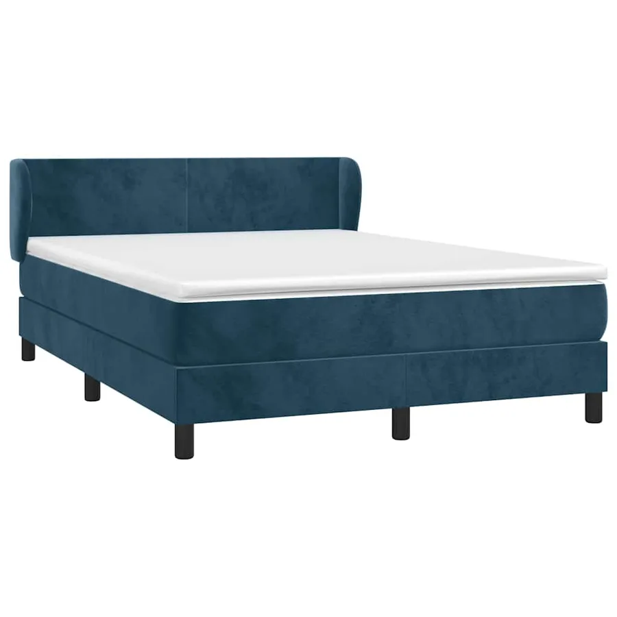 Sommier à lattes de lit et matelas Bleu foncé 140x190cm Velours - 3
