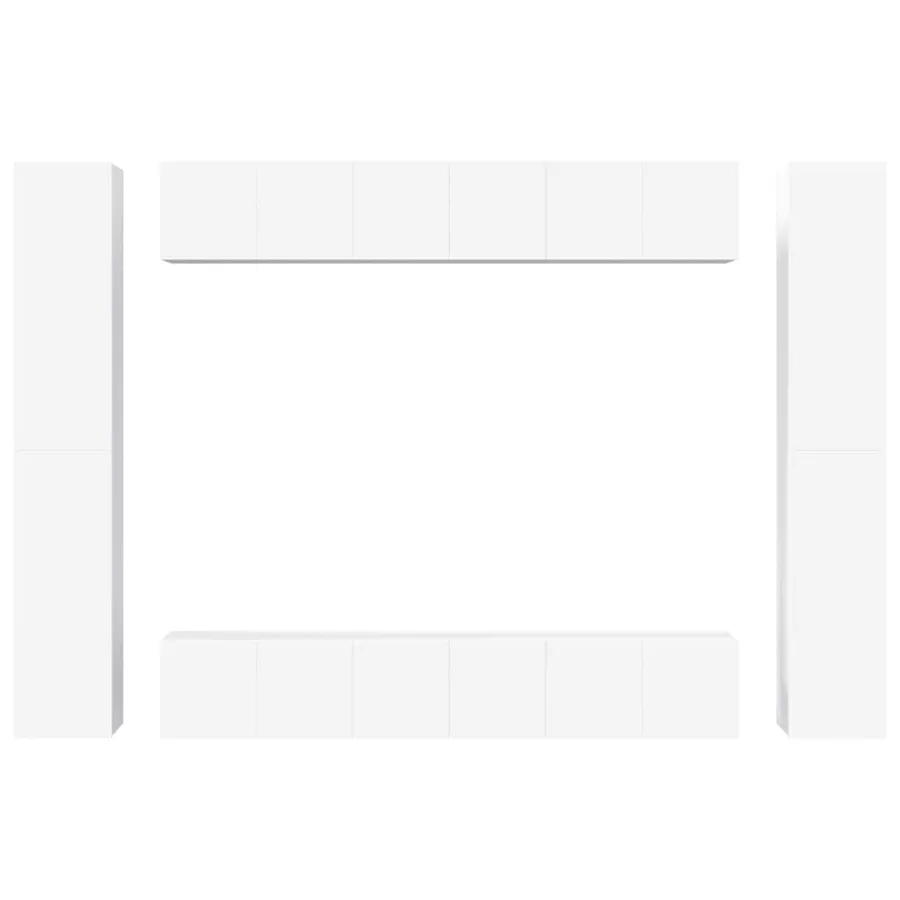 Ensemble de meubles TV 10 pcs Blanc Bois d'ingénierie - 10