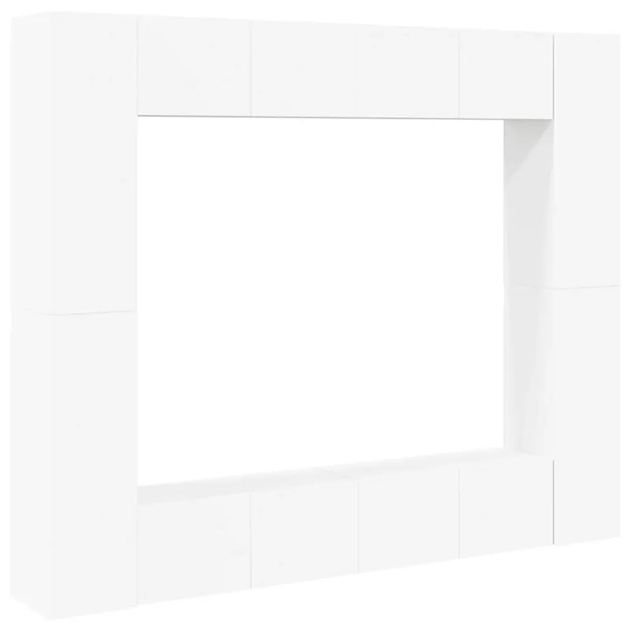 Ensemble de meubles TV 8 pcs Blanc Bois d'ingénierie - 2