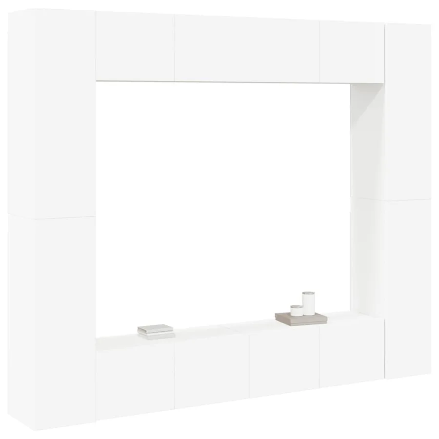 Ensemble de meubles TV 8 pcs Blanc Bois d'ingénierie - 3
