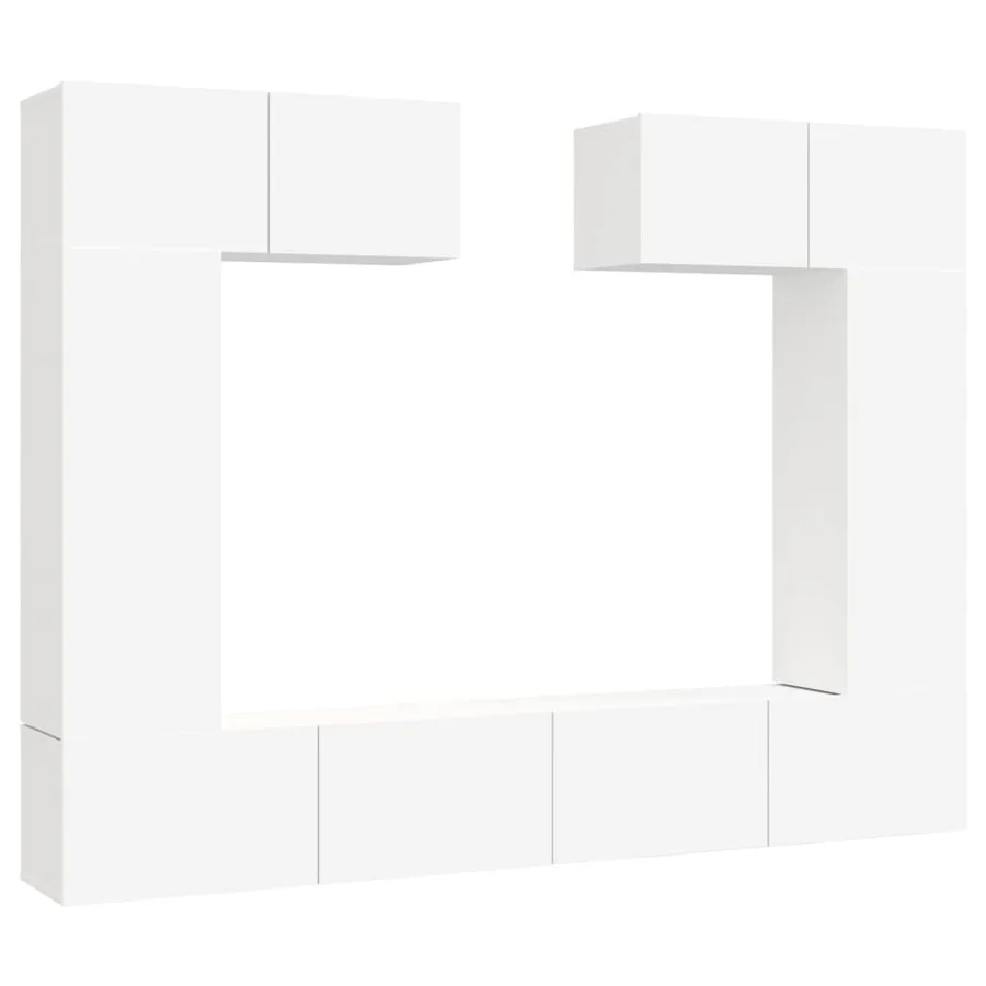 Ensemble de meubles TV 6 pcs Blanc Bois d'ingénierie - 2