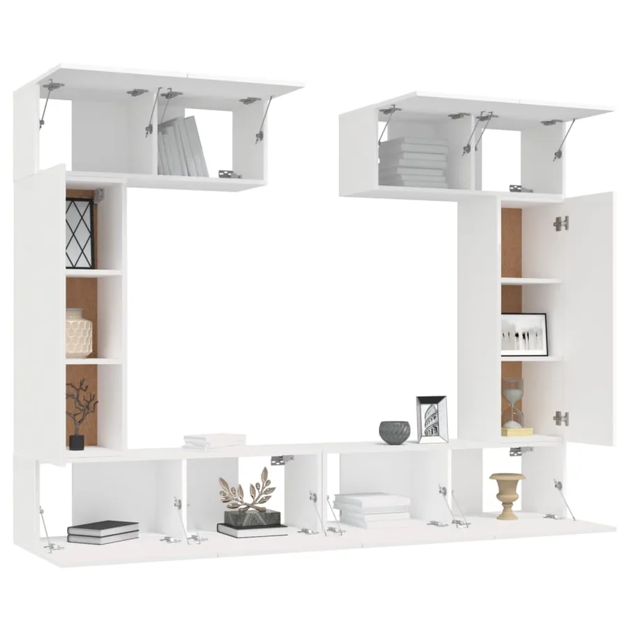 Ensemble de meubles TV 6 pcs Blanc Bois d'ingénierie - 4