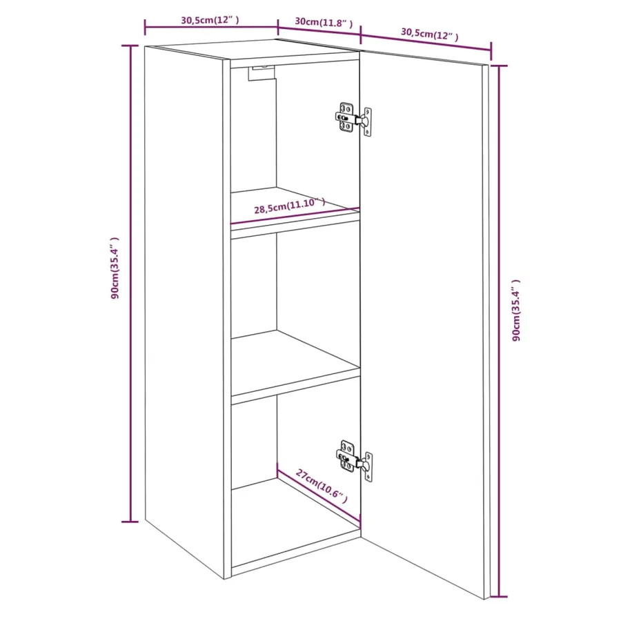 Ensemble de meubles TV 8 pcs Blanc Bois d'ingénierie - 12