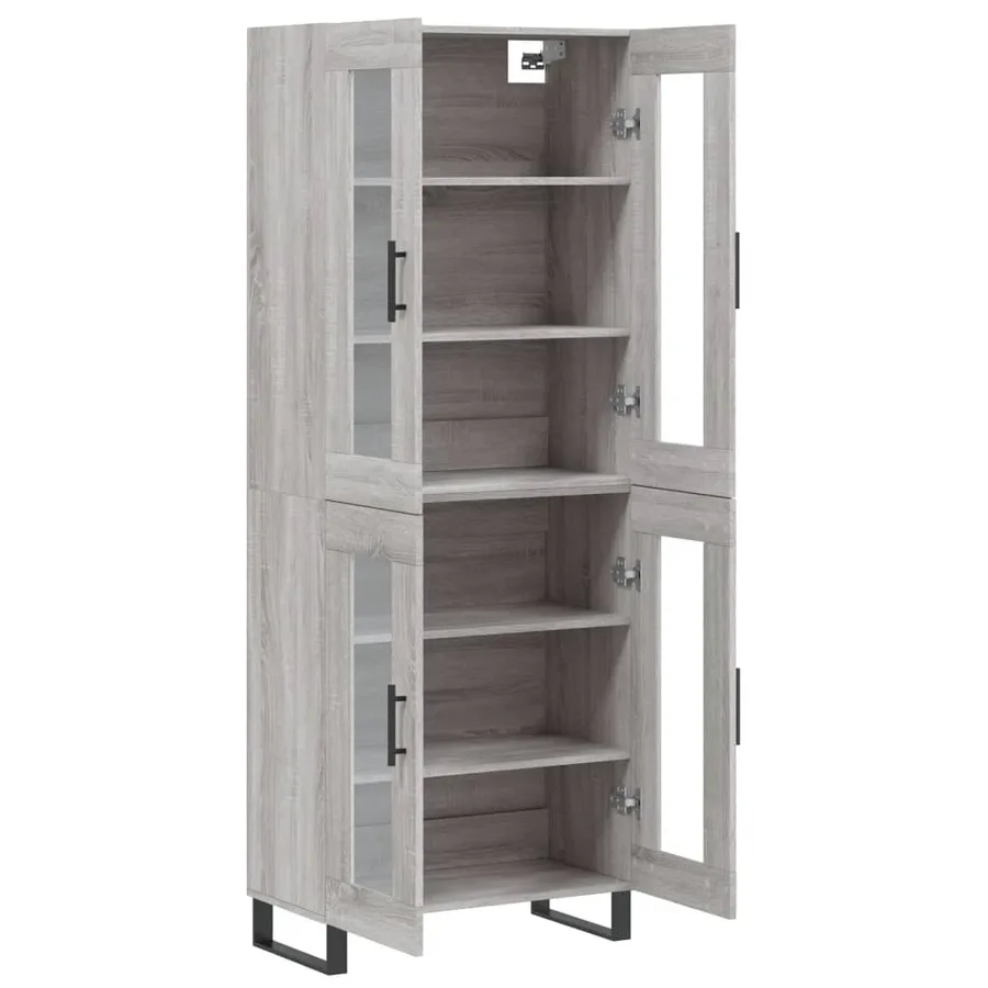 Buffet haut Sonoma gris 69,5x34x180 cm Bois d'ingénierie - 4