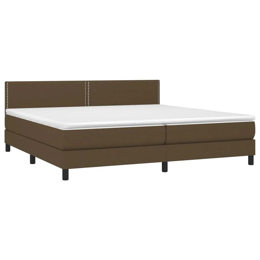 Sommier à lattes de lit matelas et LED Marron foncé 200x200 cm - 3