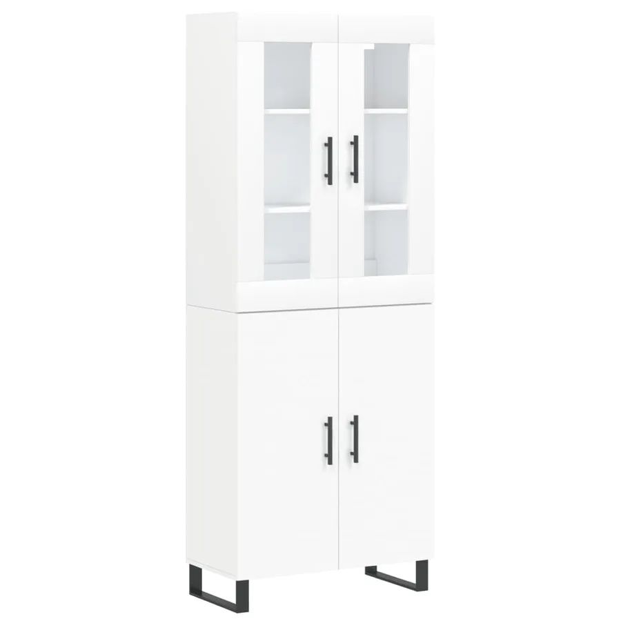 Buffet haut Blanc 69,5x34x180 cm Bois d'ingénierie - 2