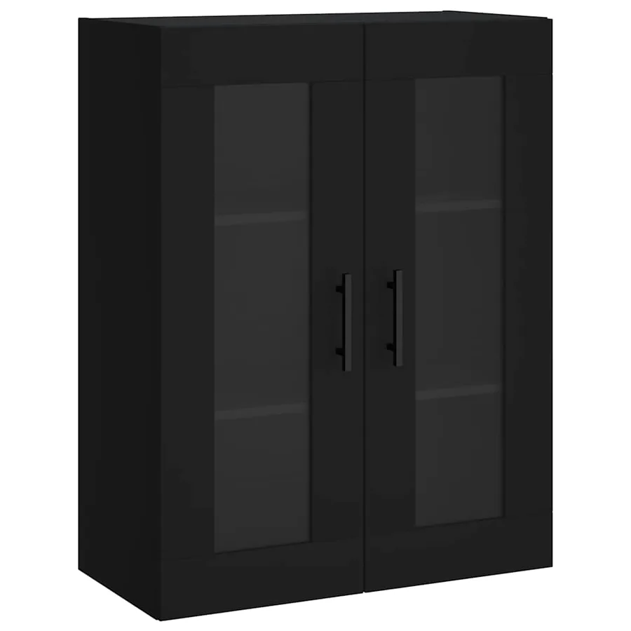 Armoires murales 2 pcs noir bois d'ingénierie - 5