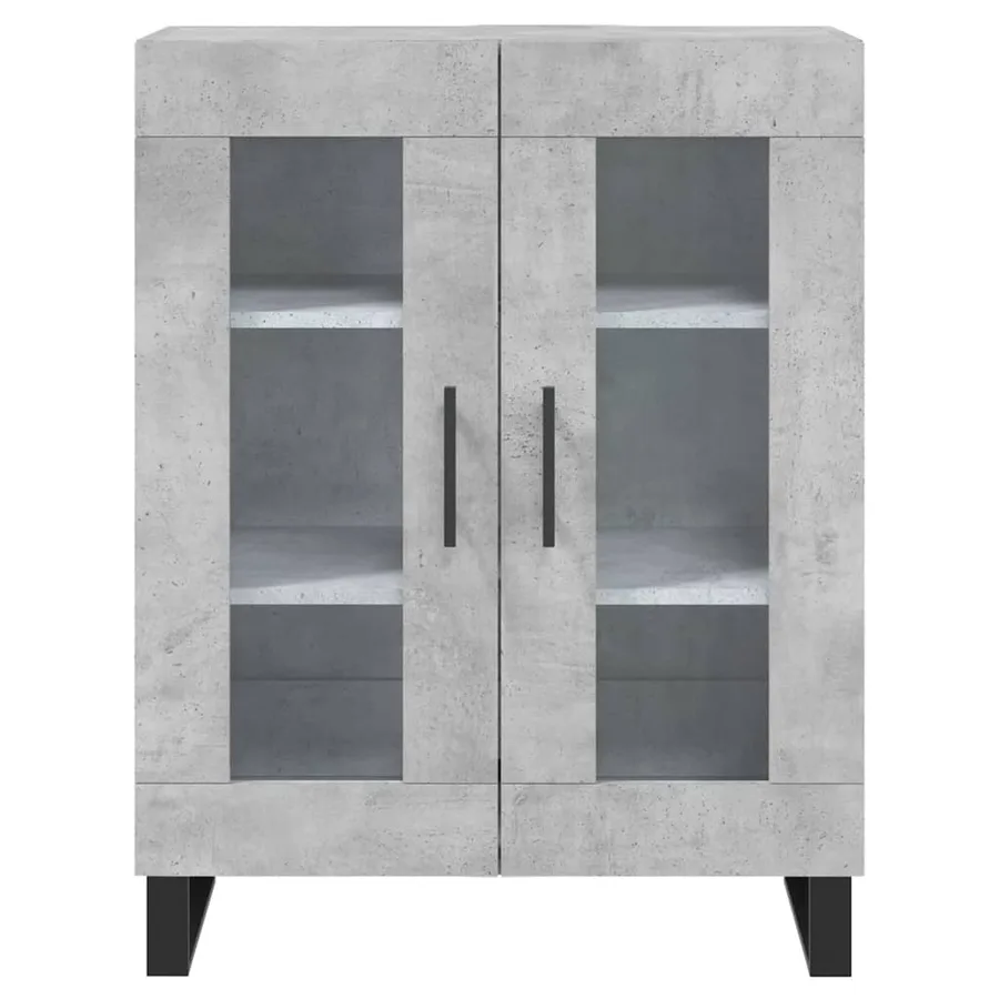 Buffet haut Gris béton 69,5x34x180 cm Bois d'ingénierie - 8