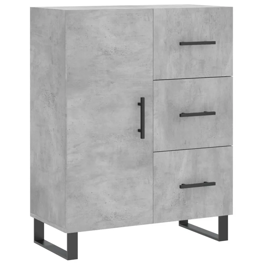 Buffet haut Gris béton 69,5x34x180 cm Bois d'ingénierie - 7