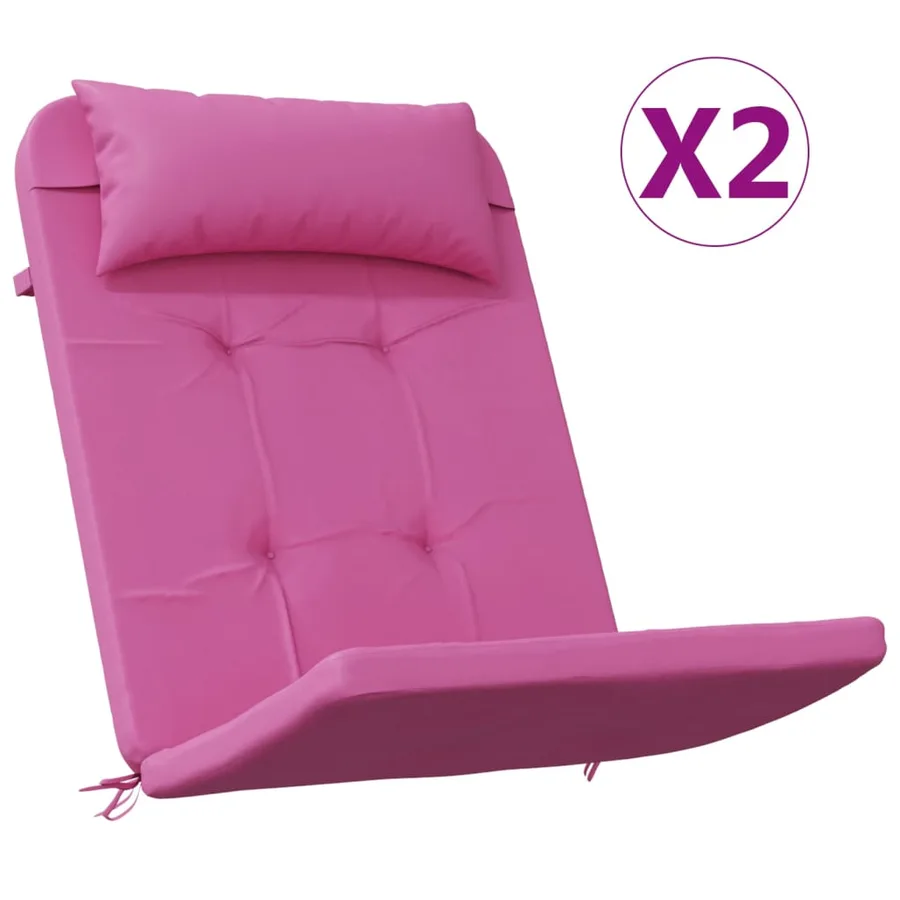 Coussins de chaise adirondack lot de 2 rose tissu oxford - 2