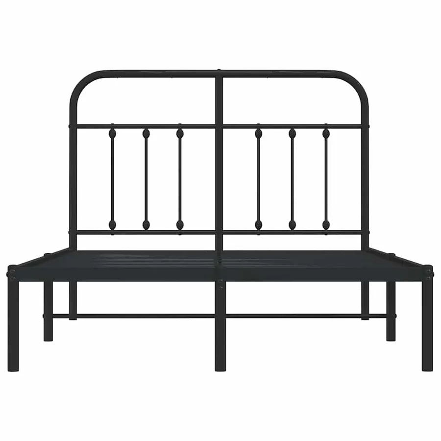 Cadre de lit métal sans matelas avec tête de lit noir 120x190cm - 6