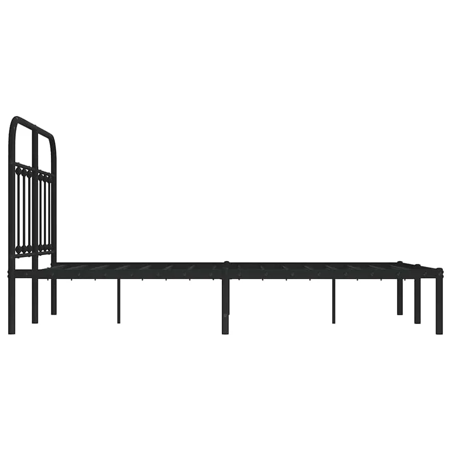 Cadre de lit métal sans matelas avec tête de lit noir 120x190cm - 7