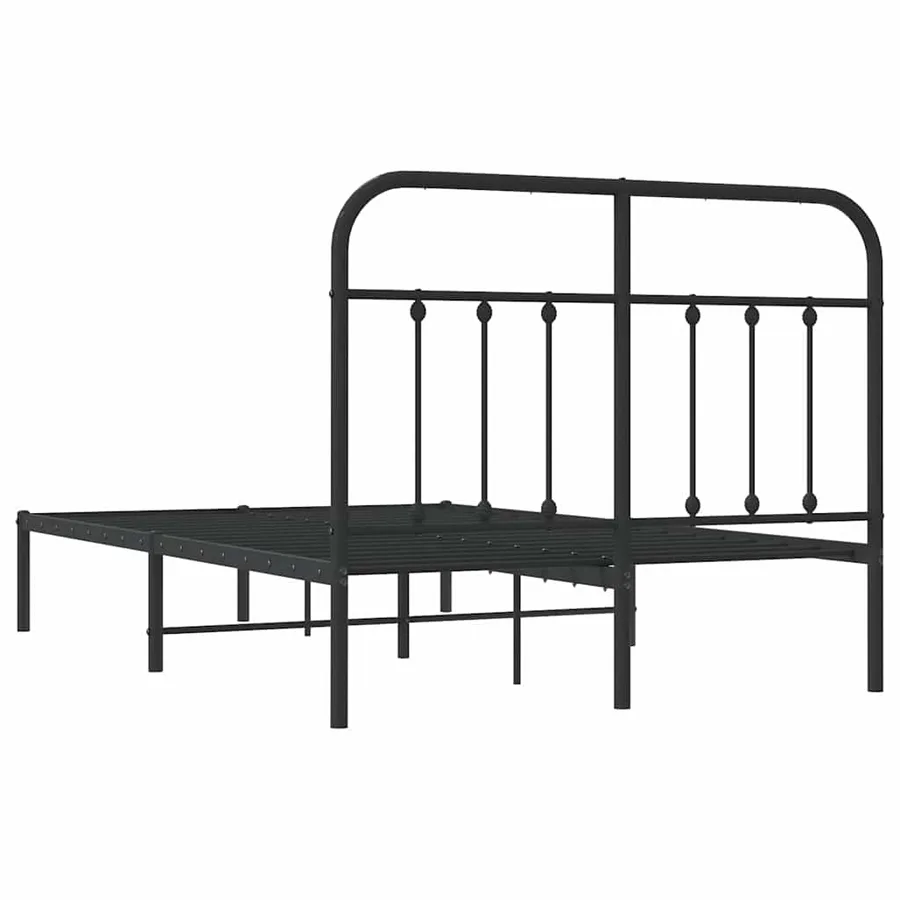 Cadre de lit métal sans matelas avec tête de lit noir 120x190cm - 8