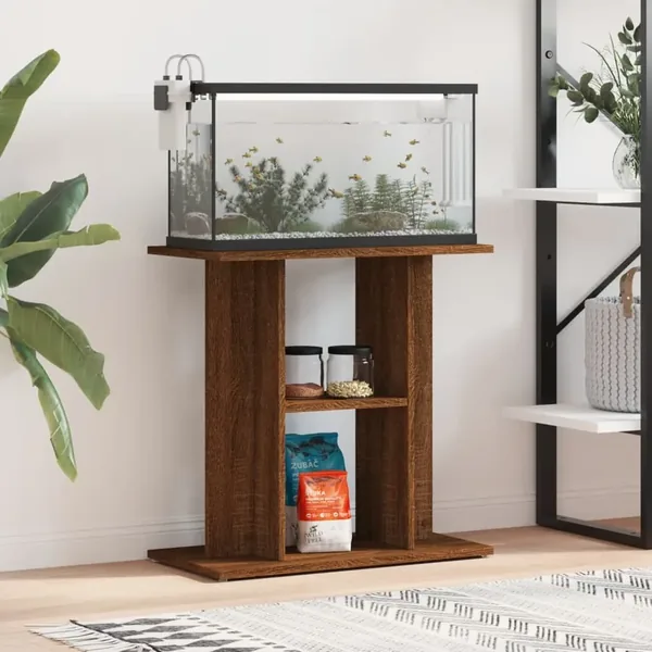 Support pour aquarium chêne marron 60x30x60cm bois d'ingénierie