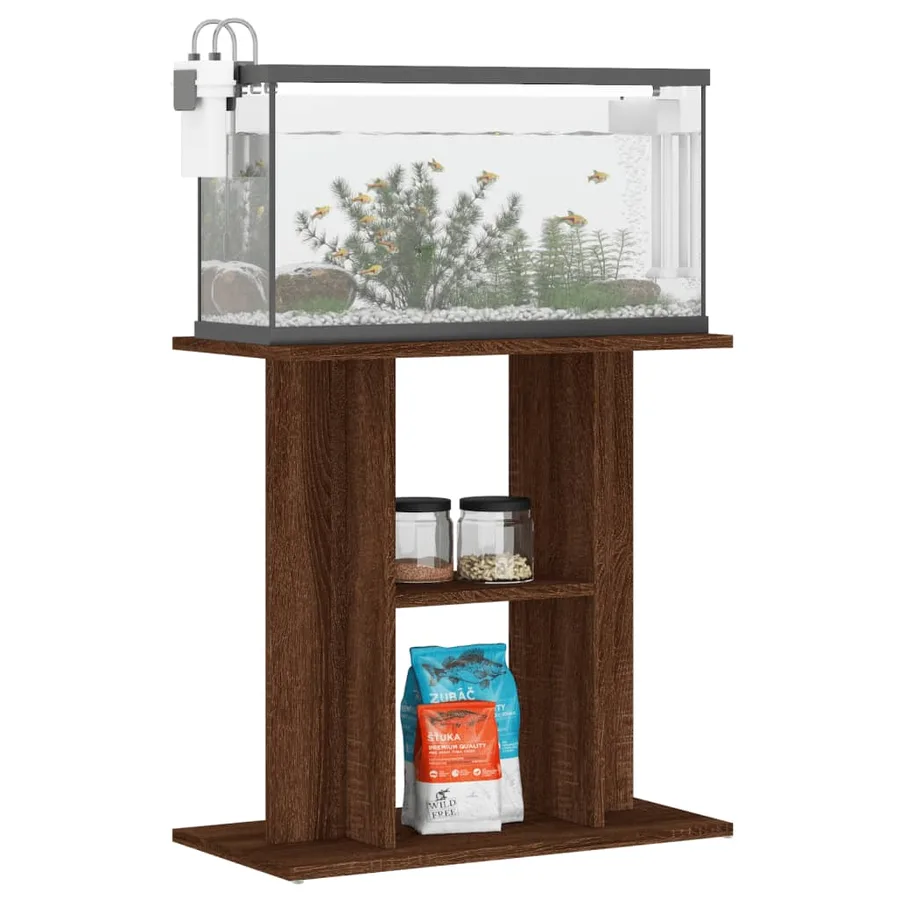 Support pour aquarium chêne marron 60x30x60cm bois d'ingénierie - 3